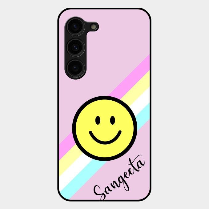 Smiley Glass Case Cover For Samsung Galaxy S23 Plus 5G