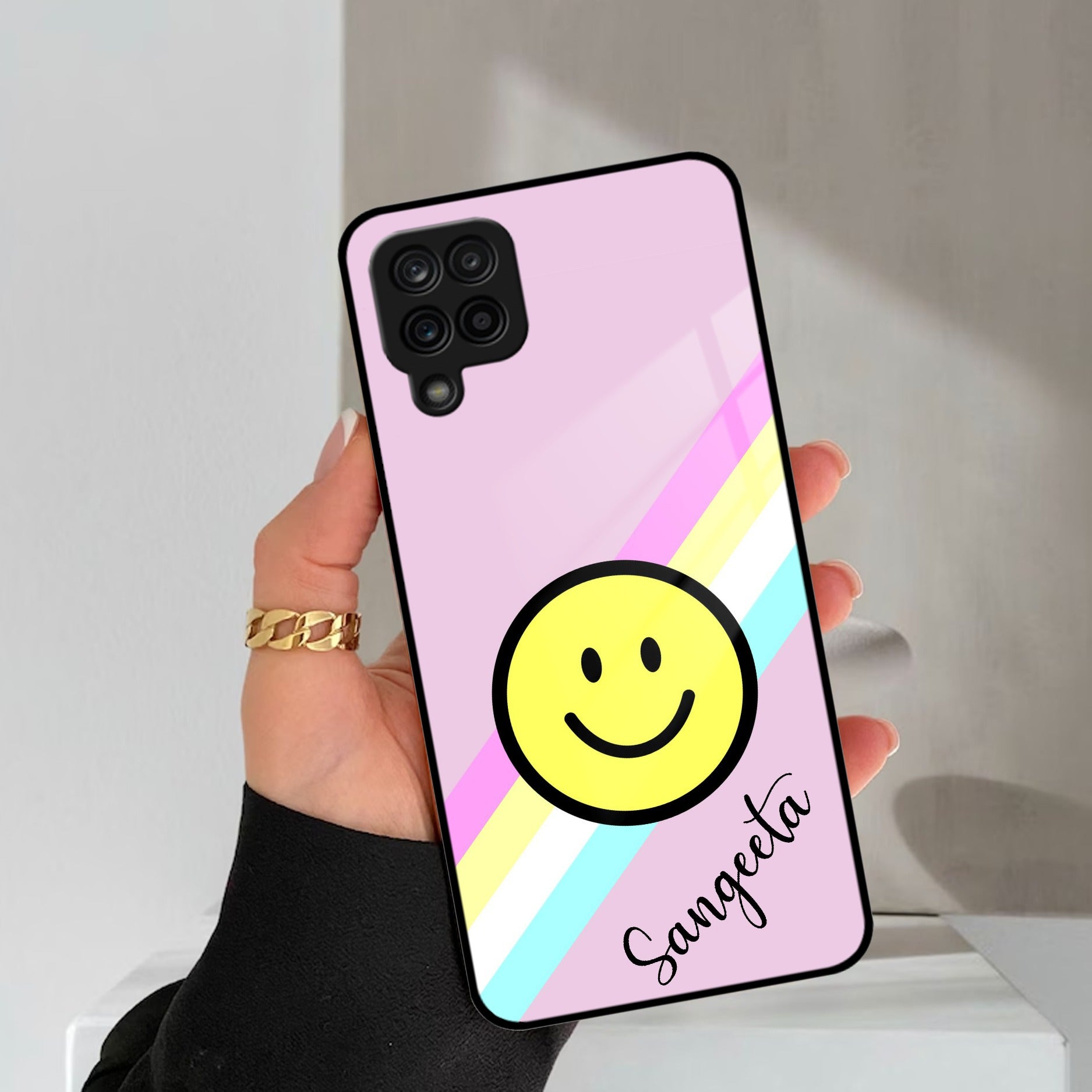 Smiley Glass Case Cover For Samsung Galaxy A42 5G