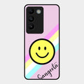 Smiley Glass Case Cover For Vivo T3 5G