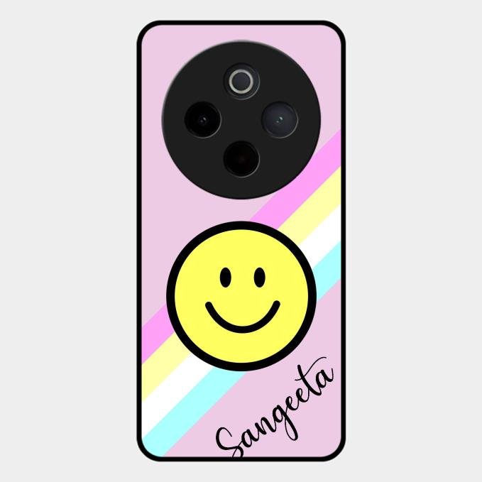 Smiley Glass Case Cover For Vivo T4 5G
