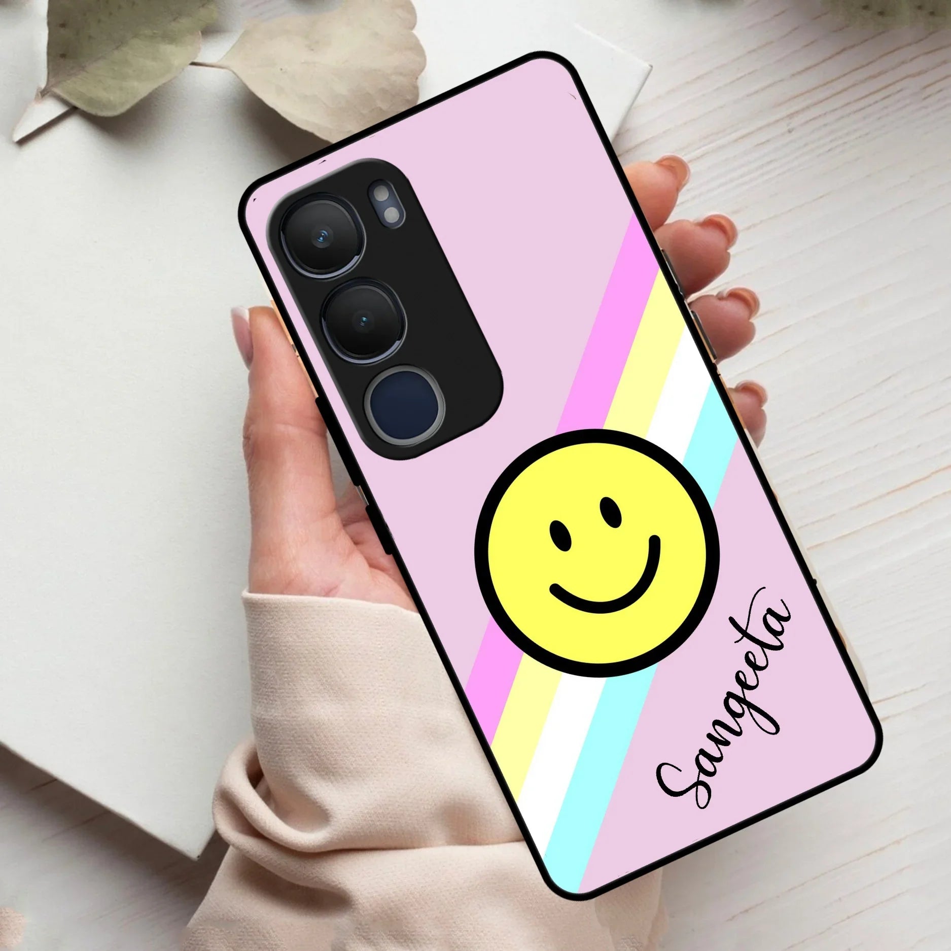 Smiley Glass Case Cover For Vivo - ShopOnCliQ