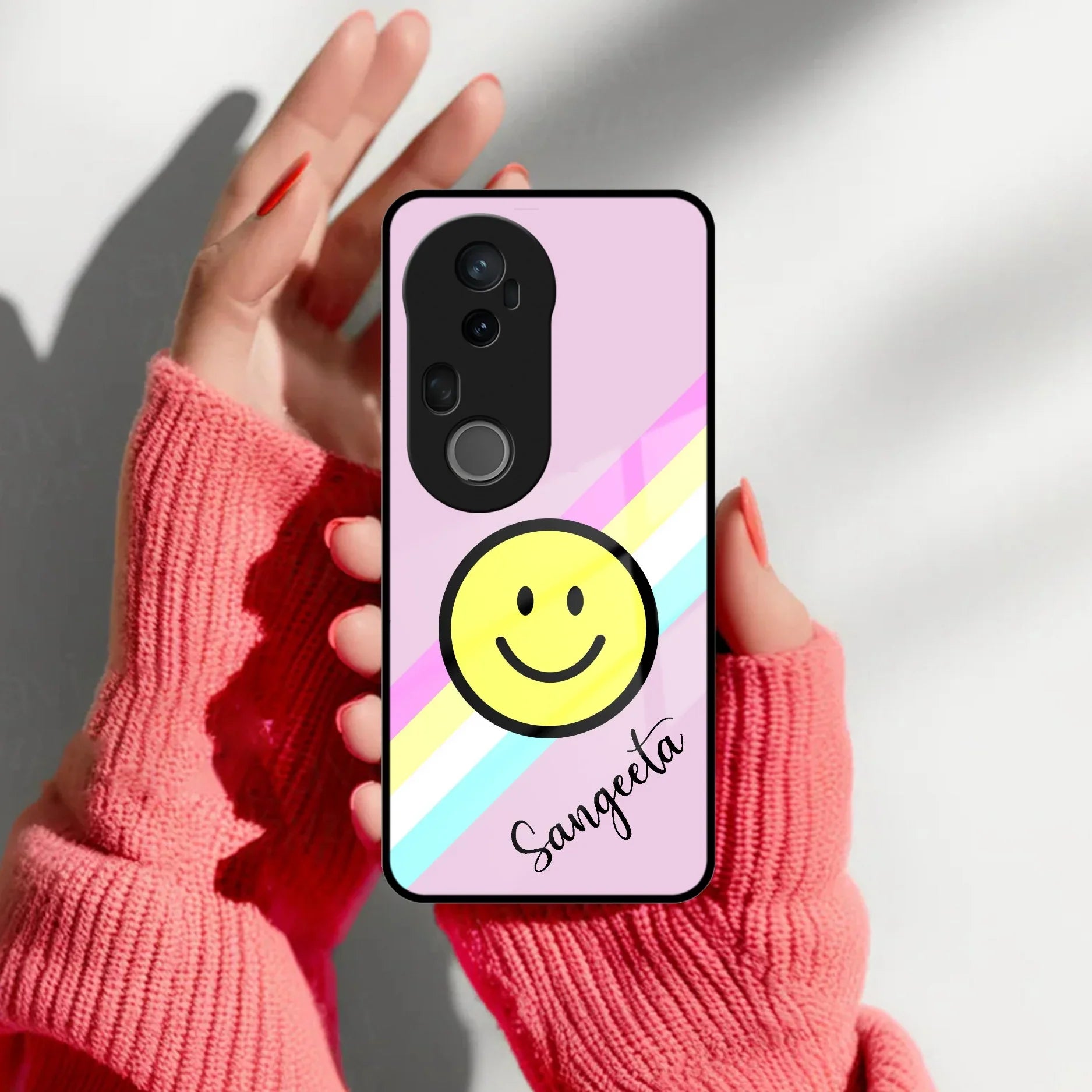 Smiley Glass Case Cover For Vivo - ShopOnCliQ