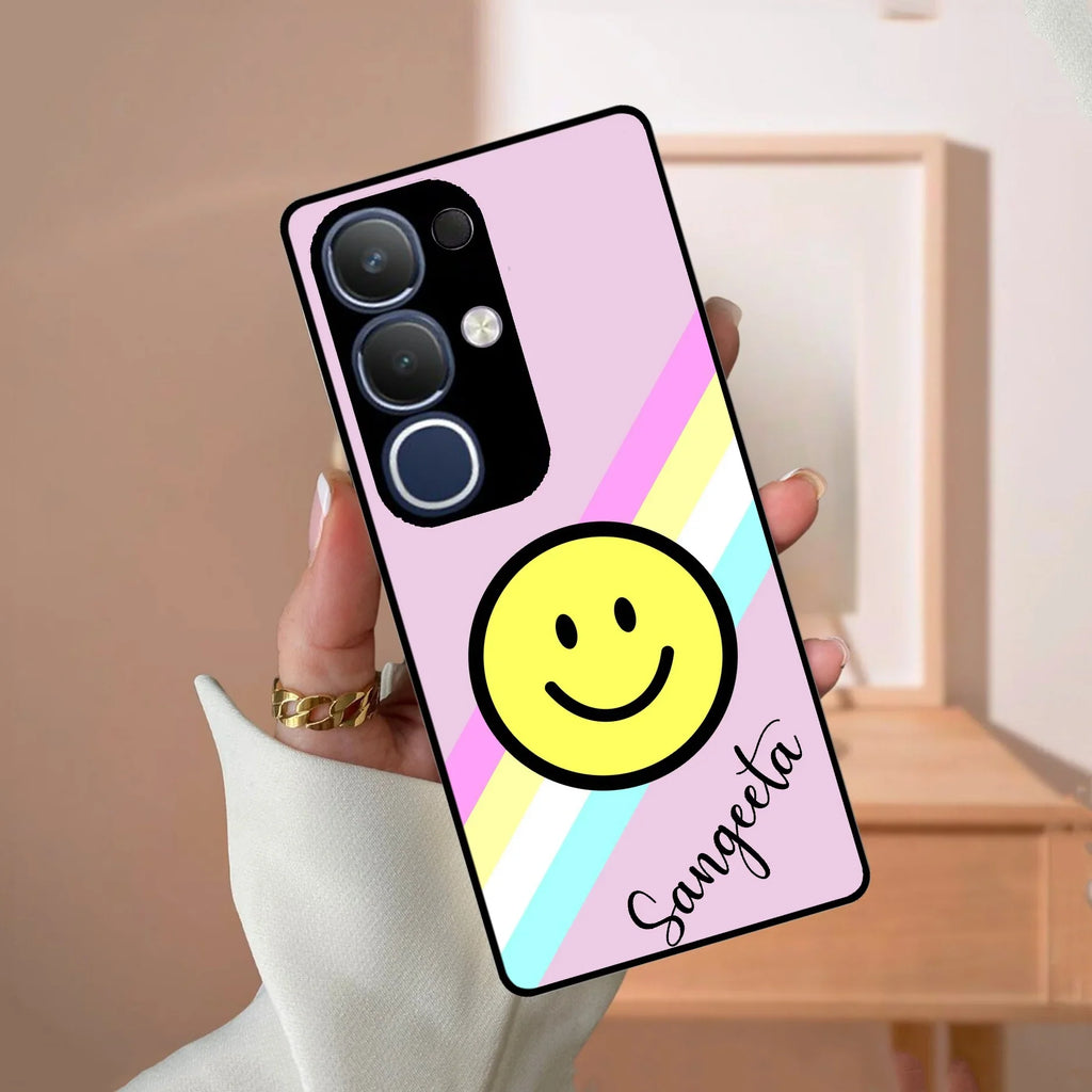 Smiley Glass Case Cover For Vivo - ShopOnCliQ