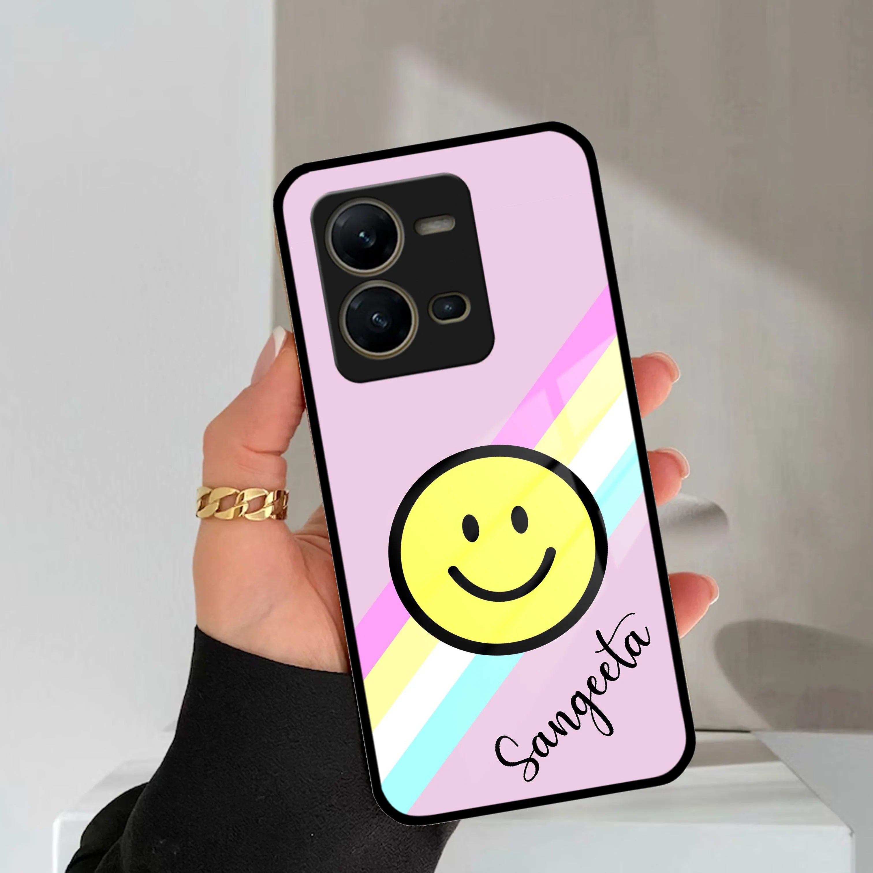 Smiley Glass Case Cover For Vivo - ShopOnCliQ