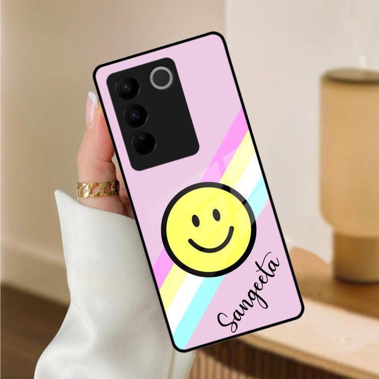Smiley Glass Case Cover For Vivo - ShopOnCliQ