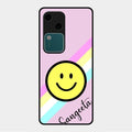 Smiley Glass Case Cover For Vivo V30 5G