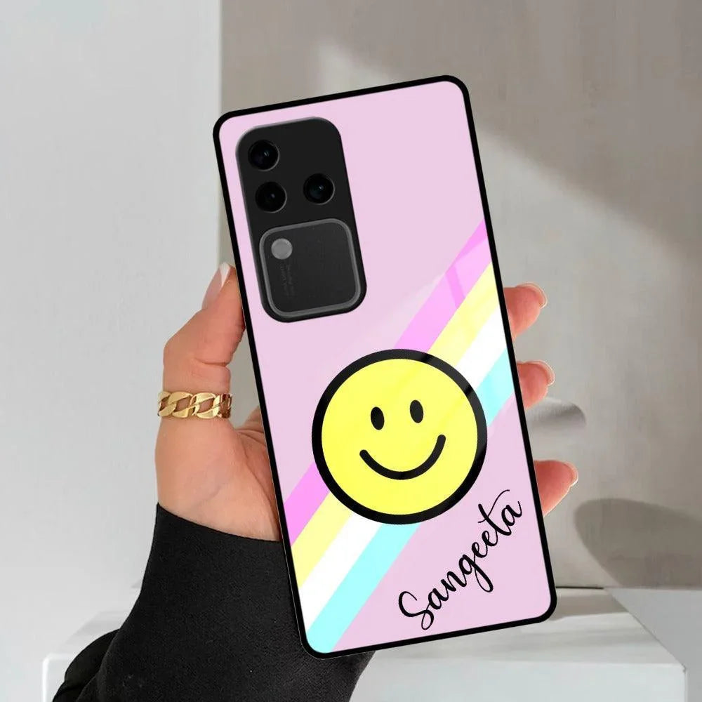 Smiley Glass Case Cover For Vivo - ShopOnCliQ