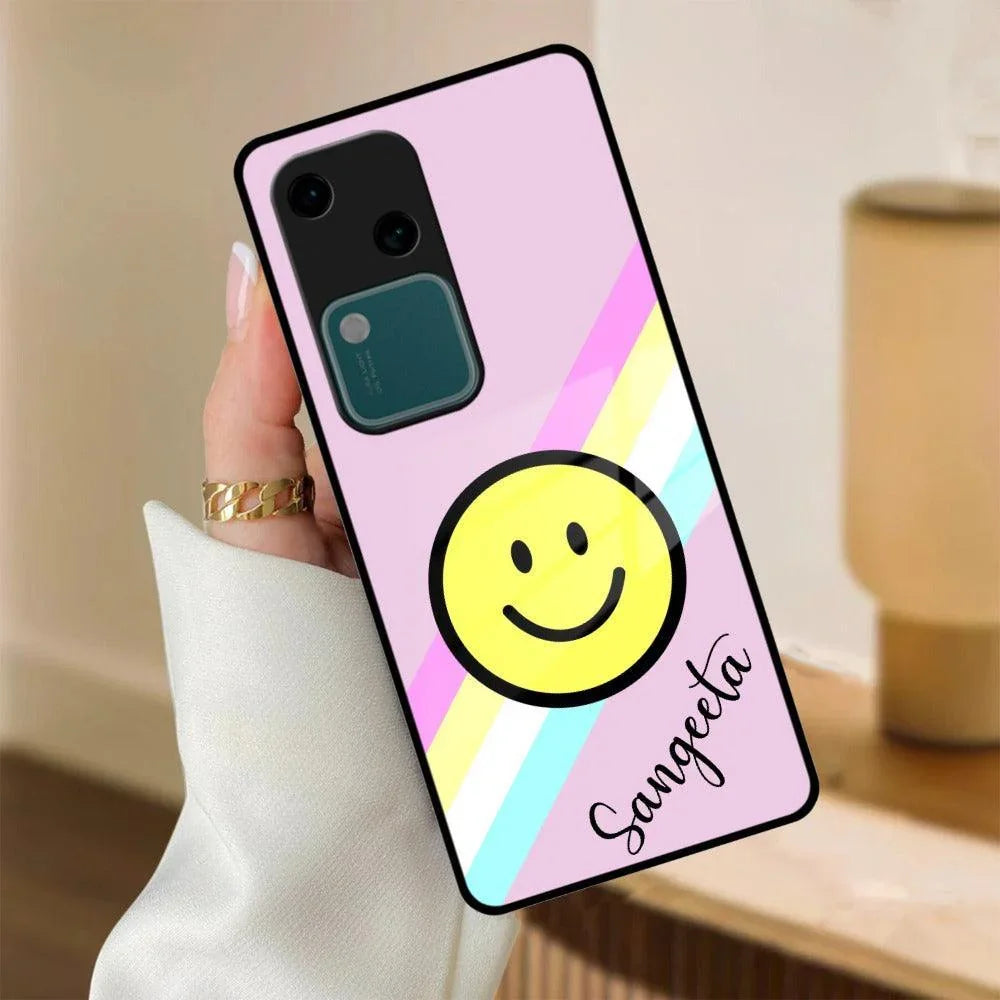 Smiley Glass Case Cover For Vivo - ShopOnCliQ