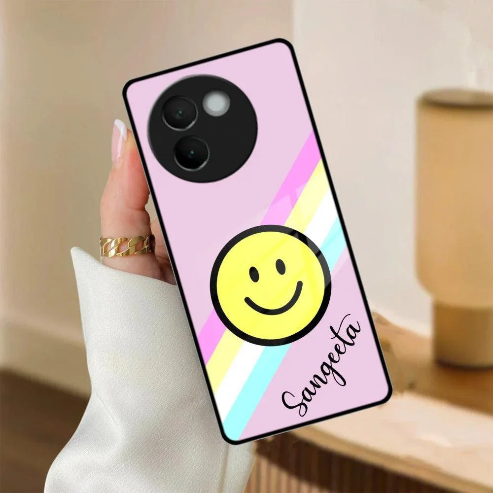 Smiley Glass Case Cover For Vivo - ShopOnCliQ