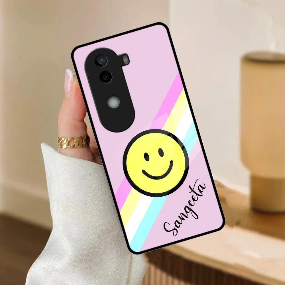 Smiley Glass Case Cover For iQOO - ShopOnCliQ