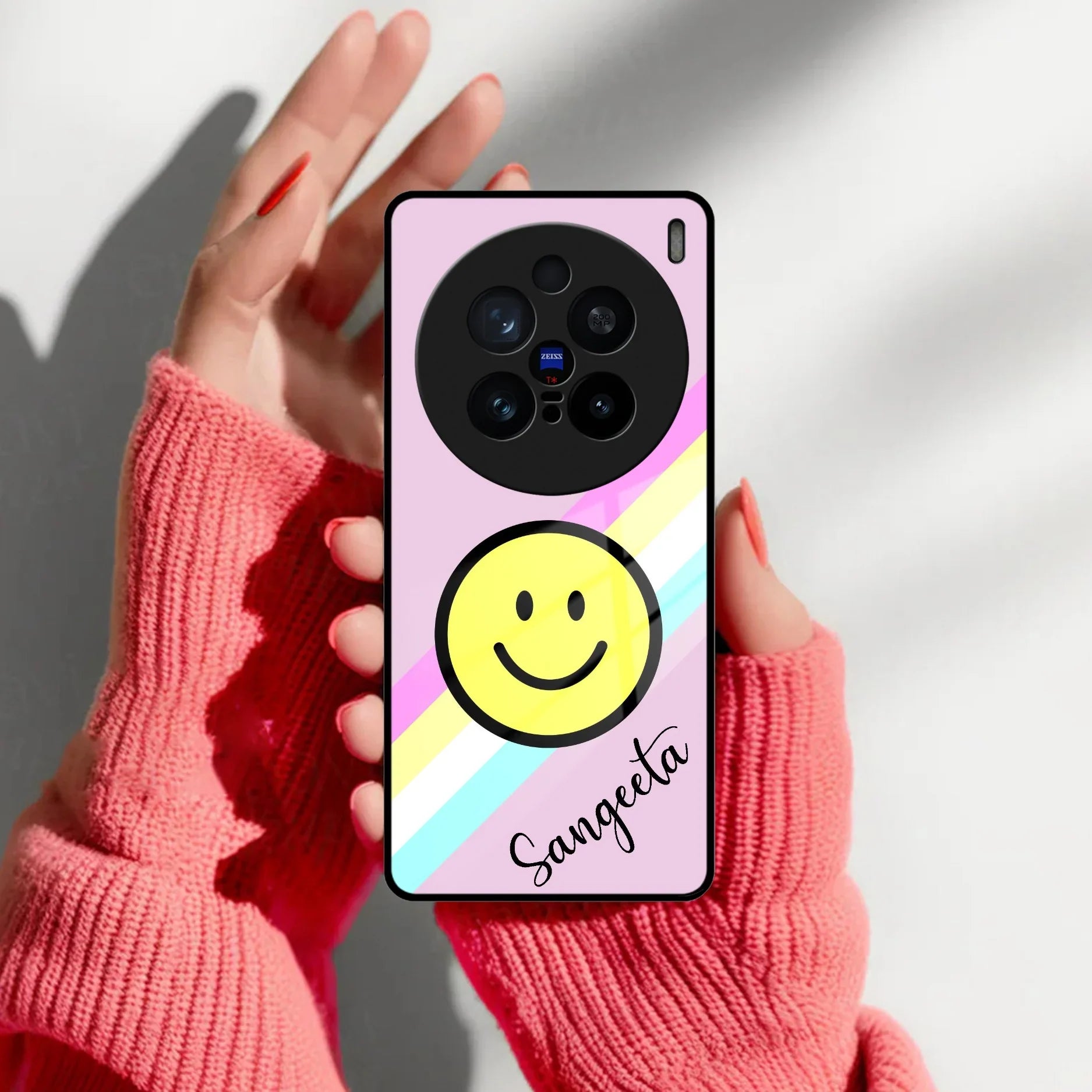 Smiley Glass Case Cover For Vivo - ShopOnCliQ