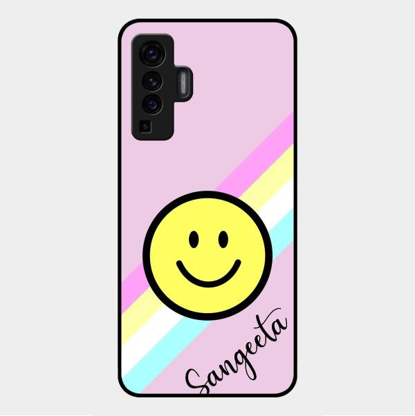 Smiley Glass Case Cover For Vivo X50 5G