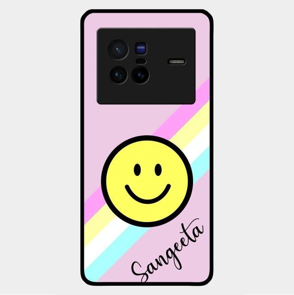 Smiley Glass Case Cover For Vivo X80 5G