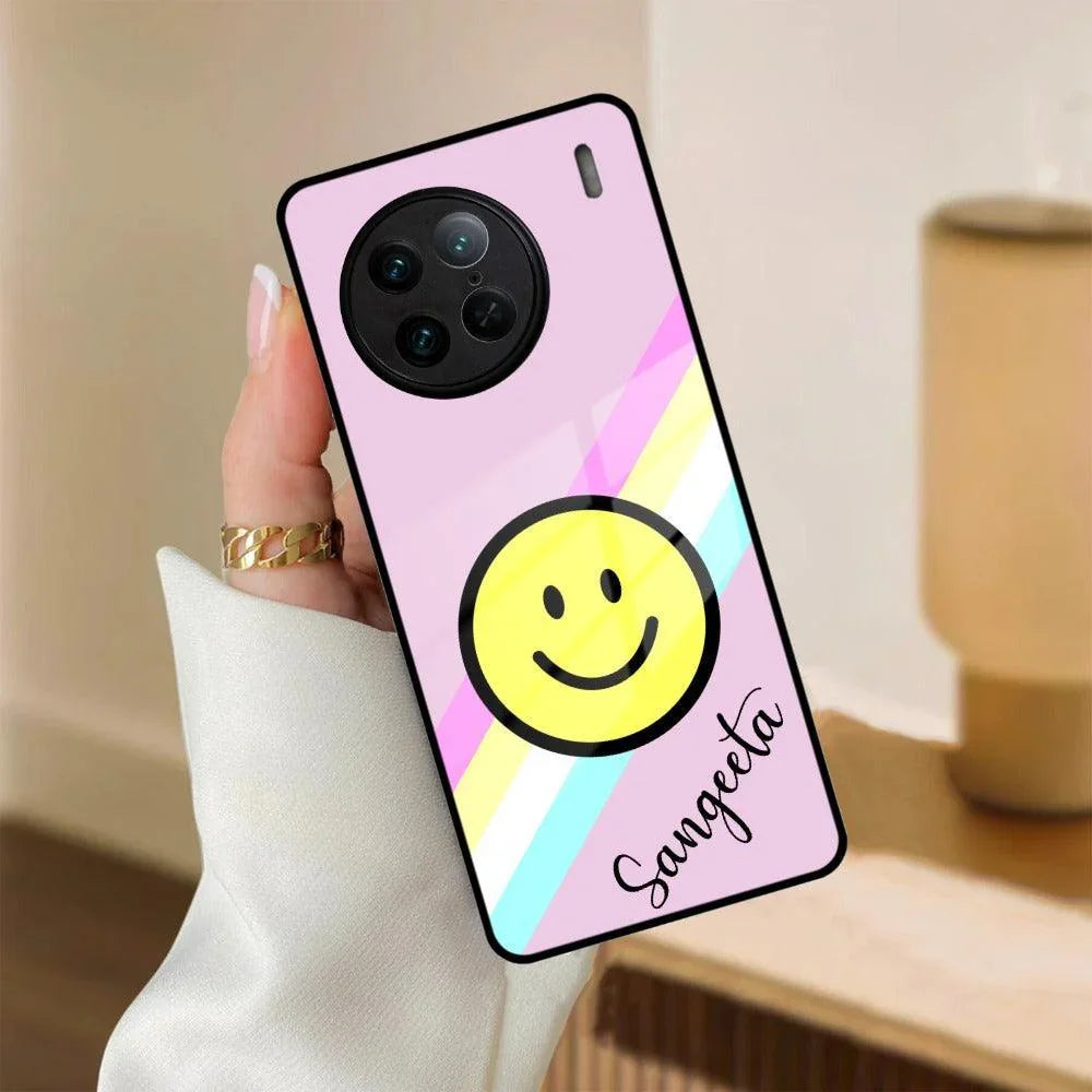 Smiley Glass Case Cover For Vivo - ShopOnCliQ