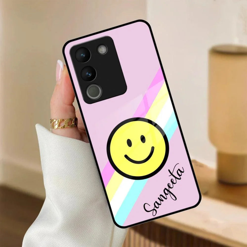 Smiley Glass Case Cover For Vivo - ShopOnCliQ