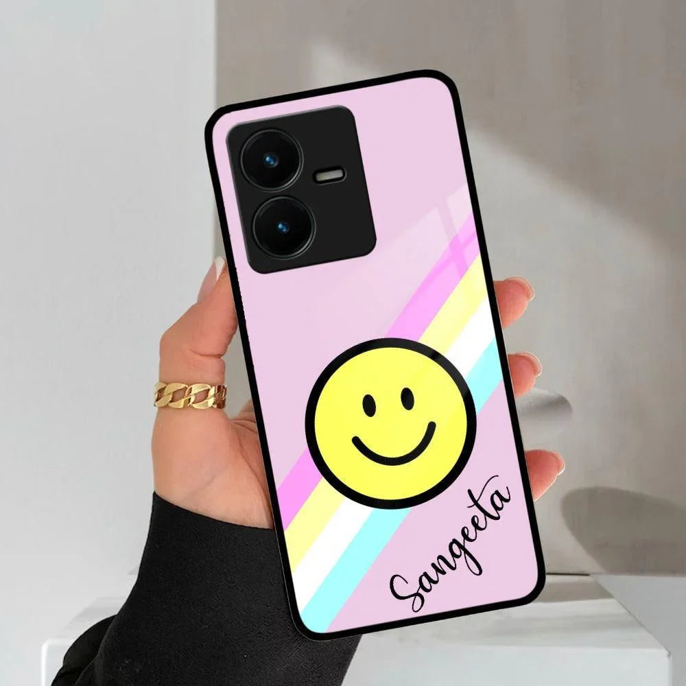 Smiley Glass Case Cover For Vivo - ShopOnCliQ
