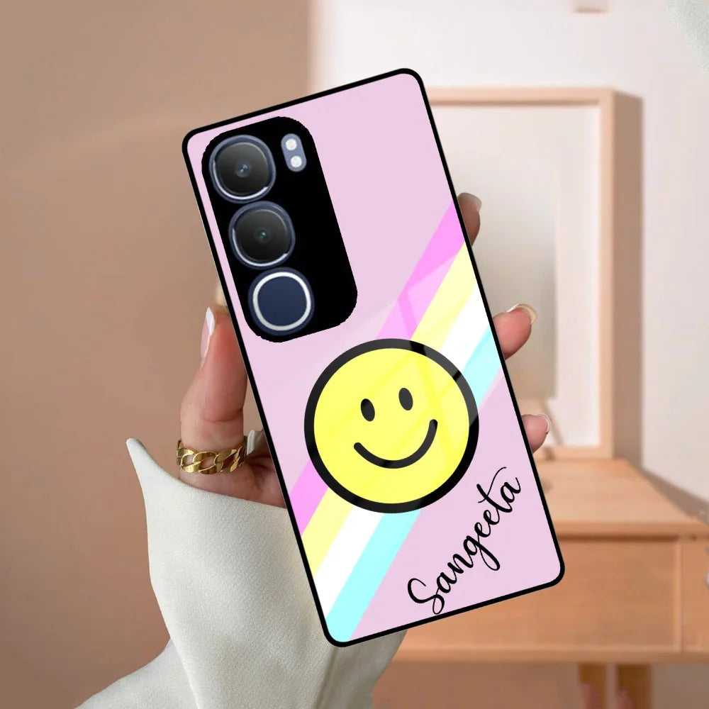Smiley Glass Case Cover For Vivo - ShopOnCliQ