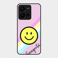 Smiley Glass Case Cover For Vivo Y35