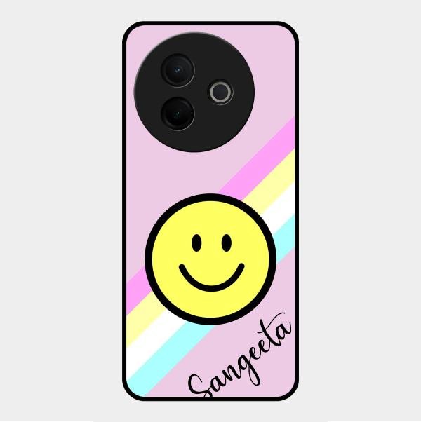 Smiley Glass Case Cover For Vivo Y39 5G