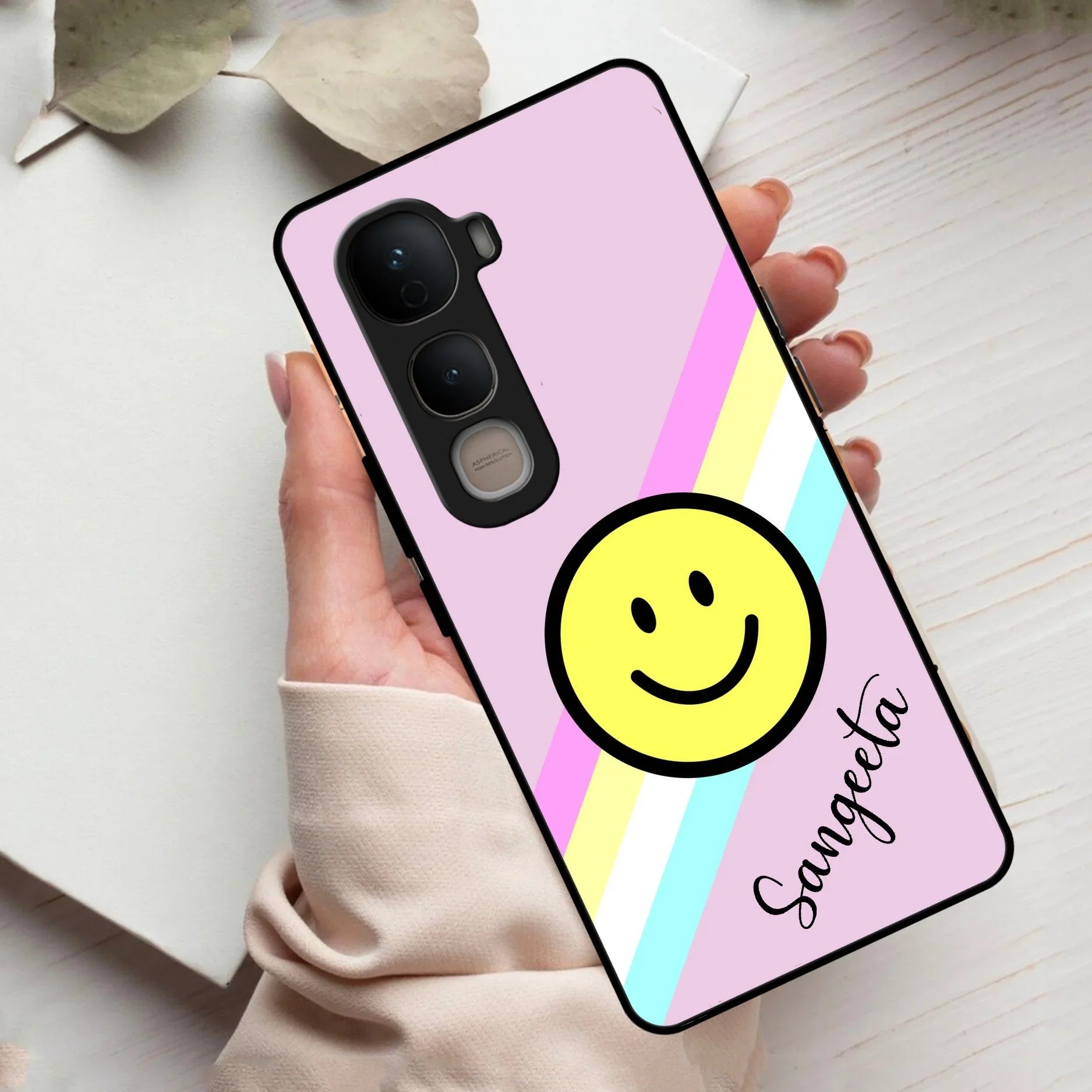 Smiley Glass Case Cover For Vivo - ShopOnCliQ