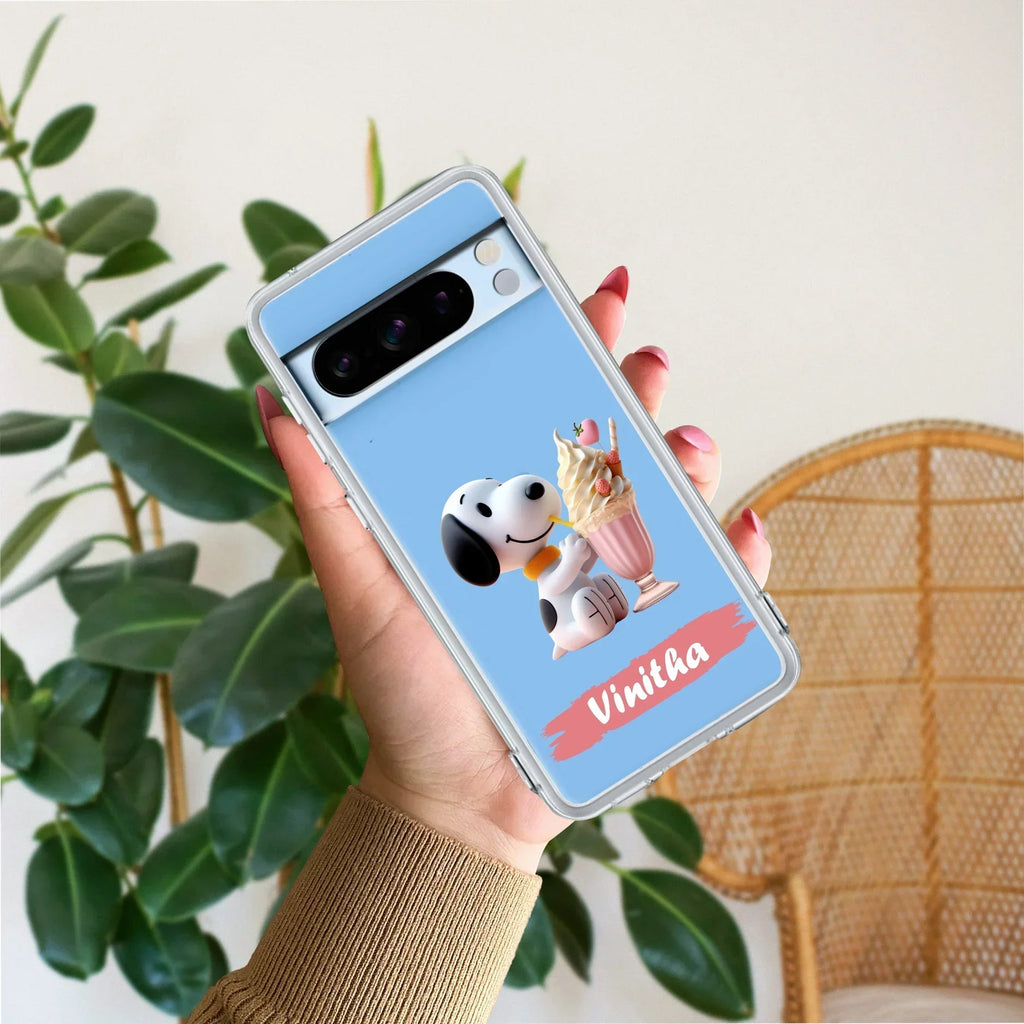 Snoopy Customize Transparent Silicon Case For Google Pixel 8 Pro 5G