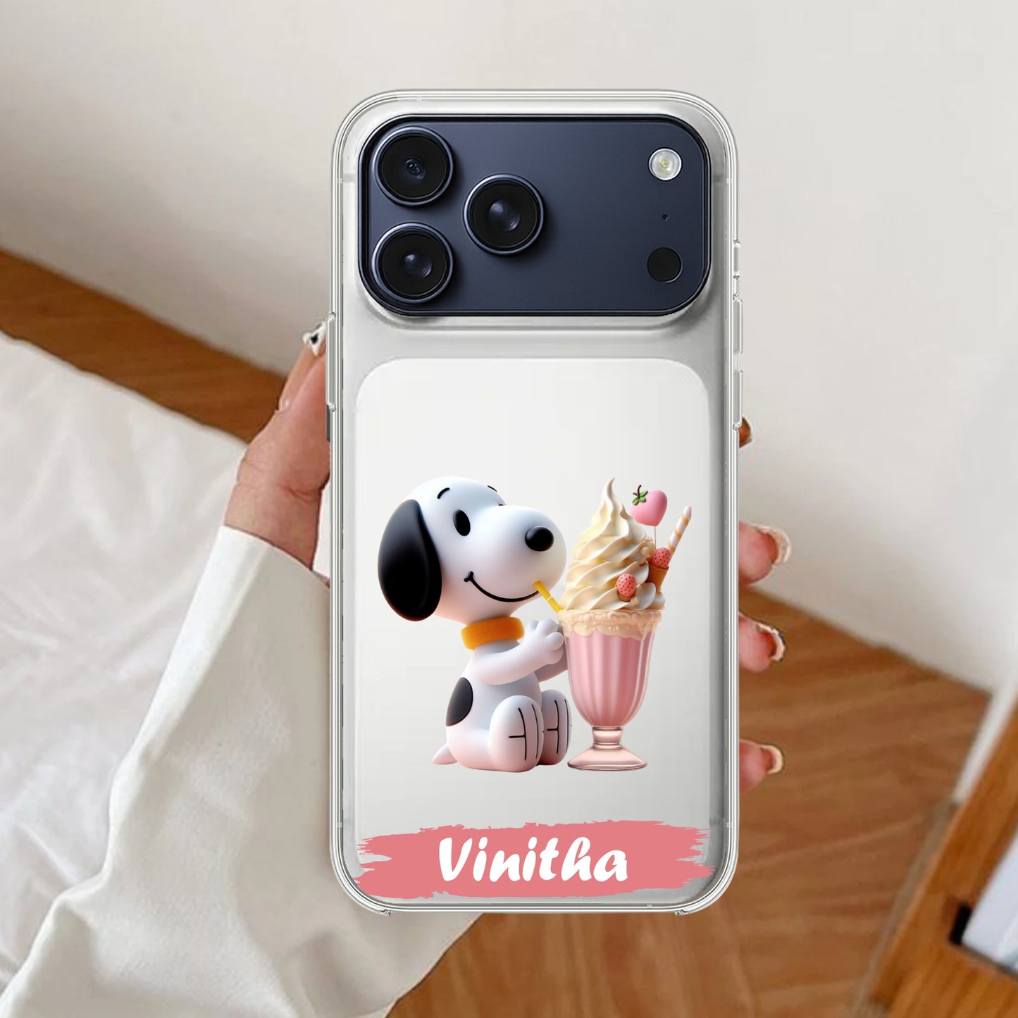 Snoopy Customize Transparent Silicon Case For iPhone