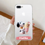 Snoopy Customize Anti Yellow Clear Case For iPhone 7 Plus / iPhone 8 Plus
