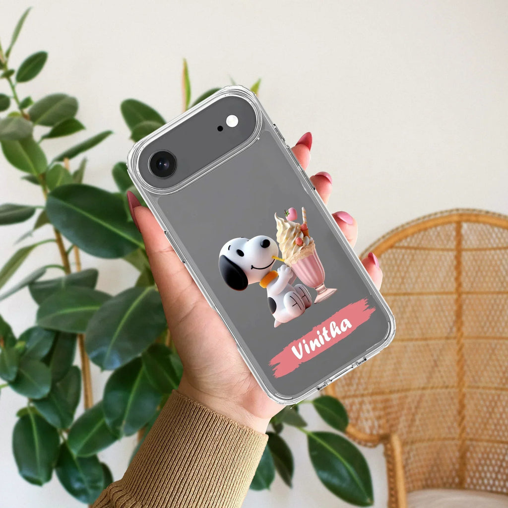Snoopy Customize Transparent Silicon Case For iPhone 12 Mini