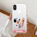 Snoopy Customize Transparent Silicon Case For iPhone Xs Max