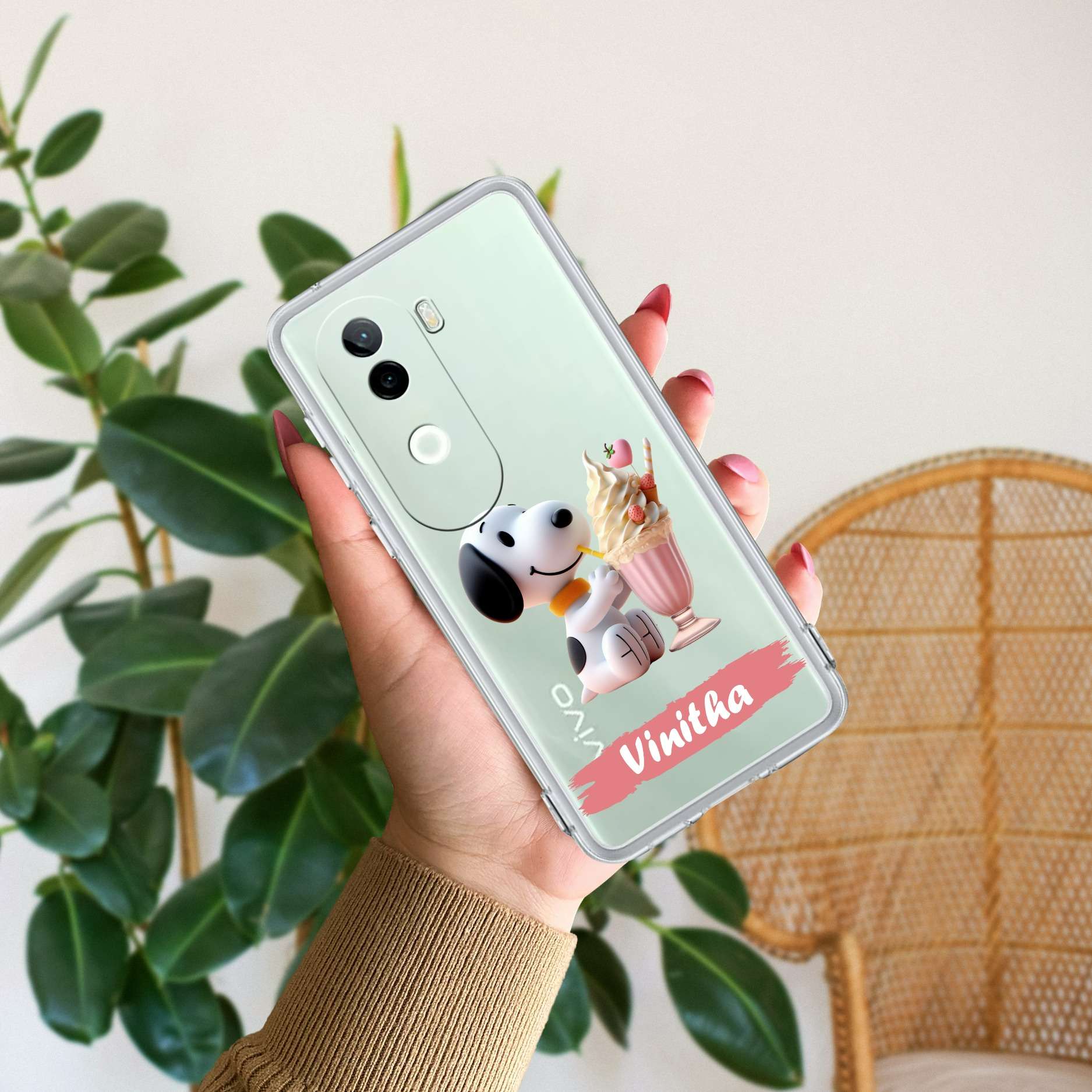 Snoopy Customize Transparent Silicon Case For Vivo Y400 Pro 5G