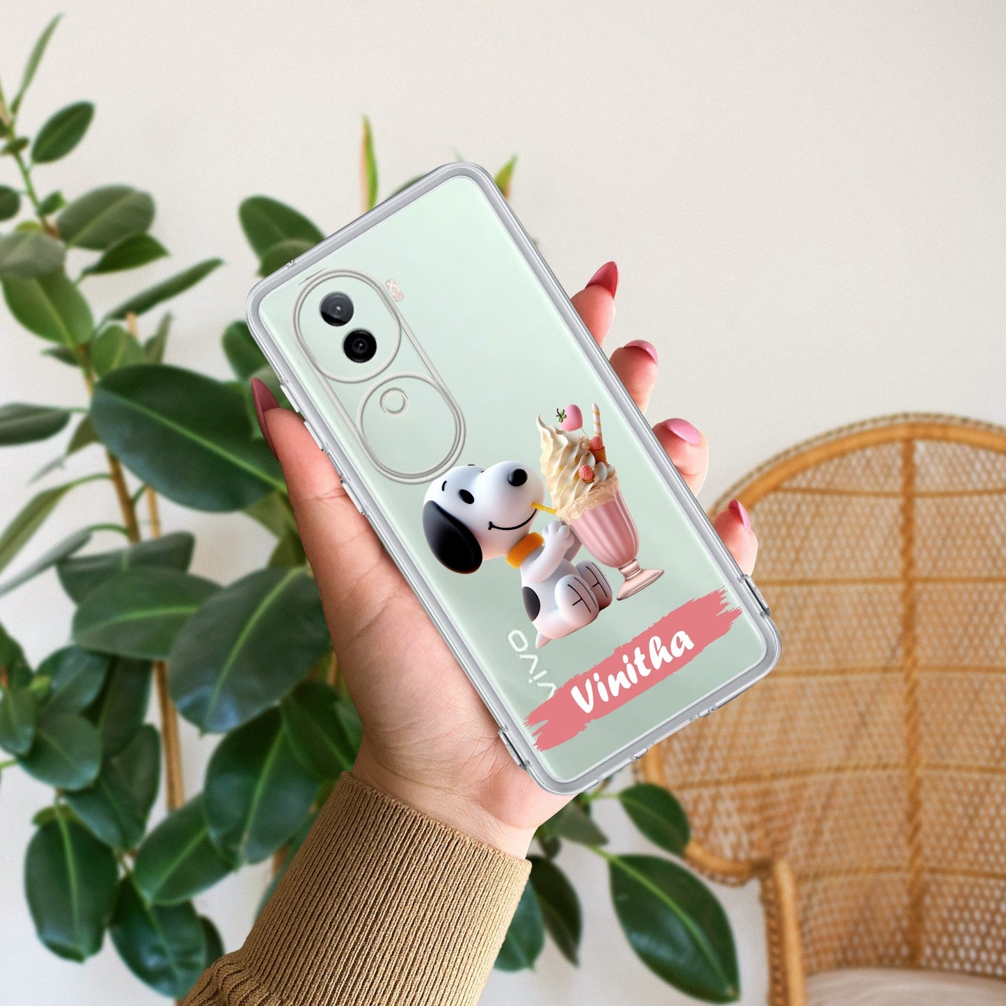 Snoopy Customize Transparent Silicon Case For Vivo