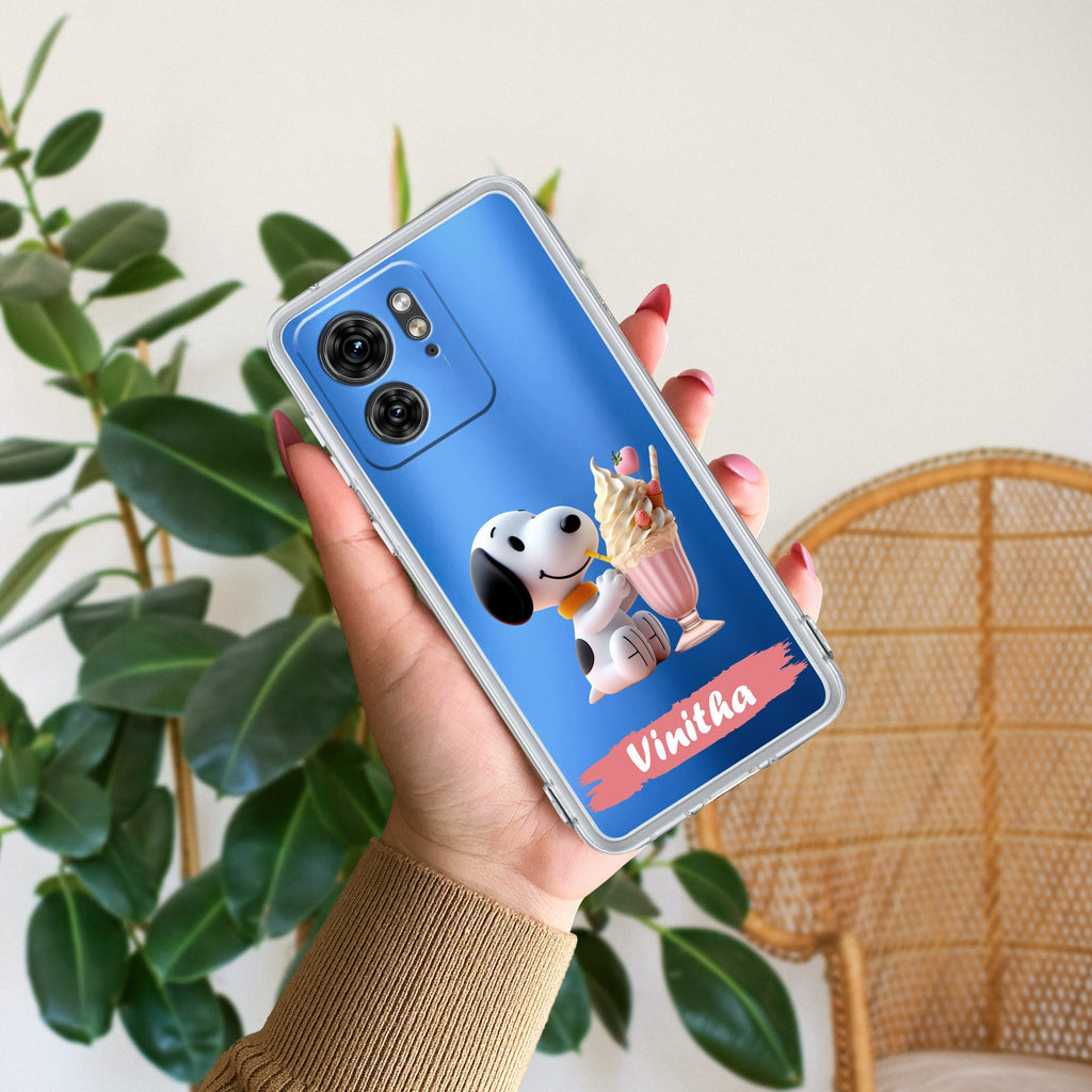 Snoopy Customize Anti Yellow Case For Motorola Edge 40 5G