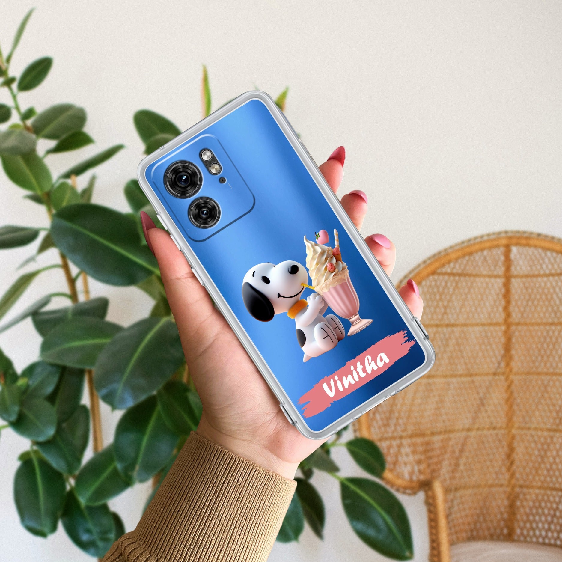 Snoopy Customize Anti Yellow Case For Motorola Edge 40 5G