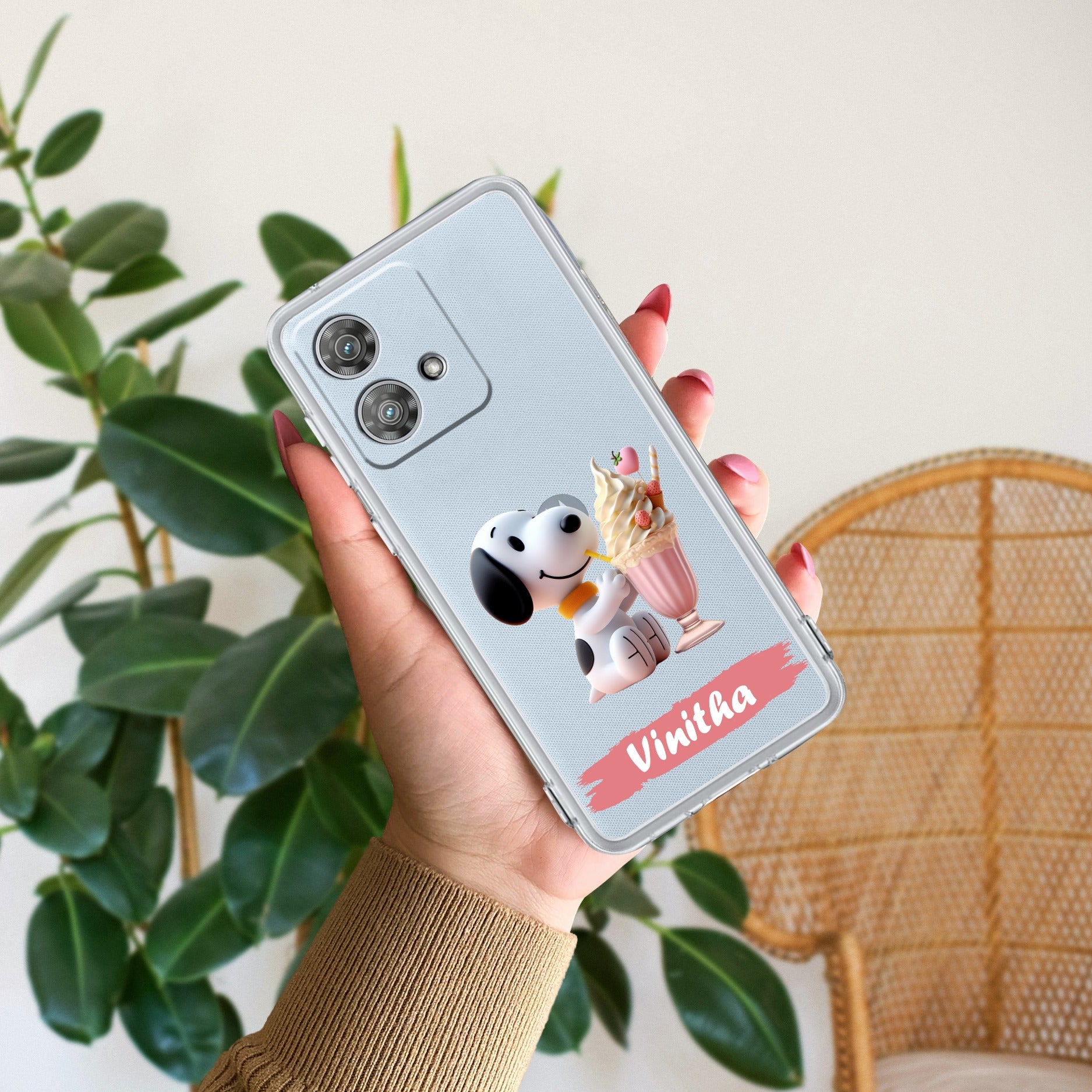 Snoopy Customize Anti Yellow Case For Motorola Edge 40 Neo 5G