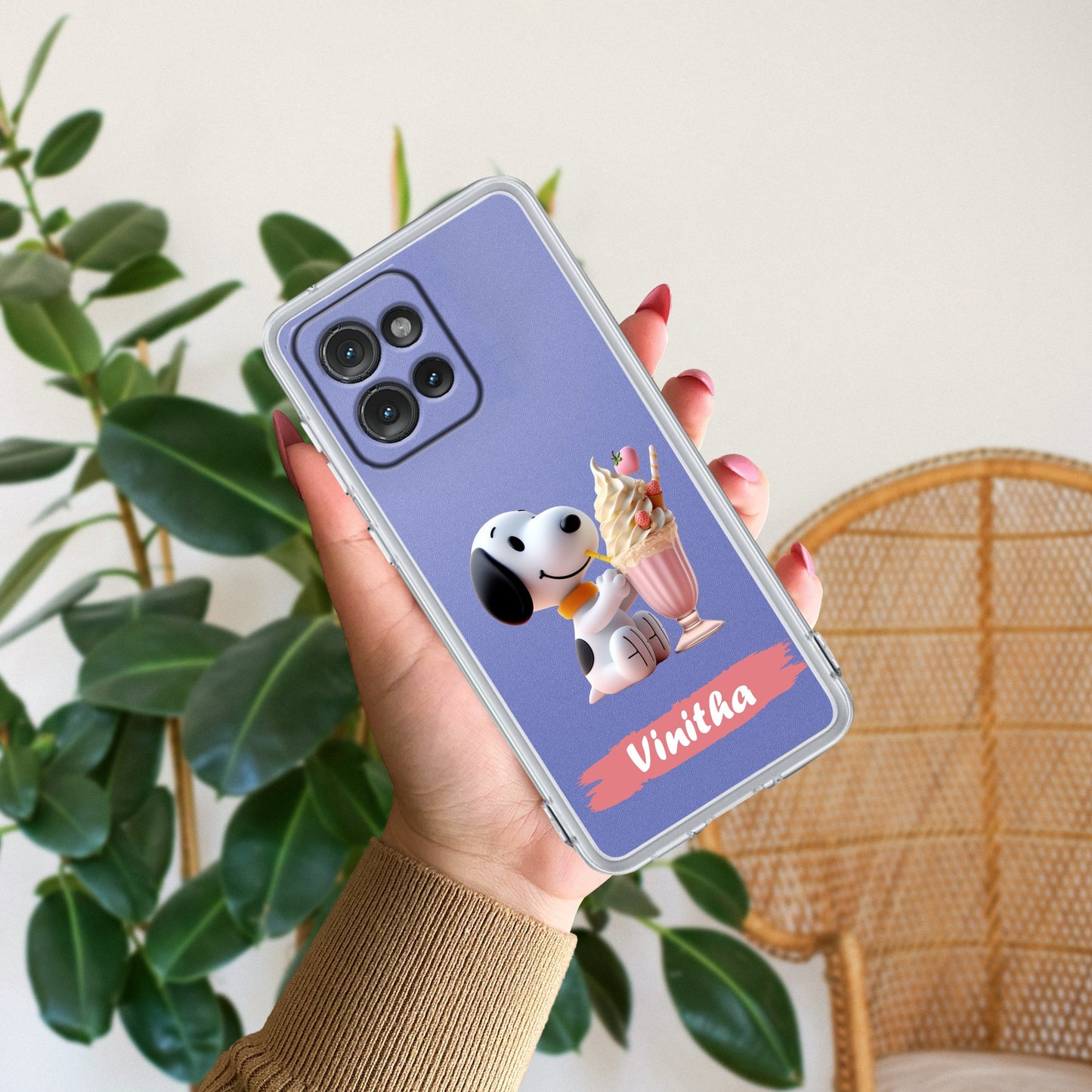 Snoopy Customize Transparent Silicon Case For Motorola