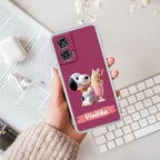 Snoopy Customize Anti Yellow Case For Motorola Edge 50 Fusion 5G