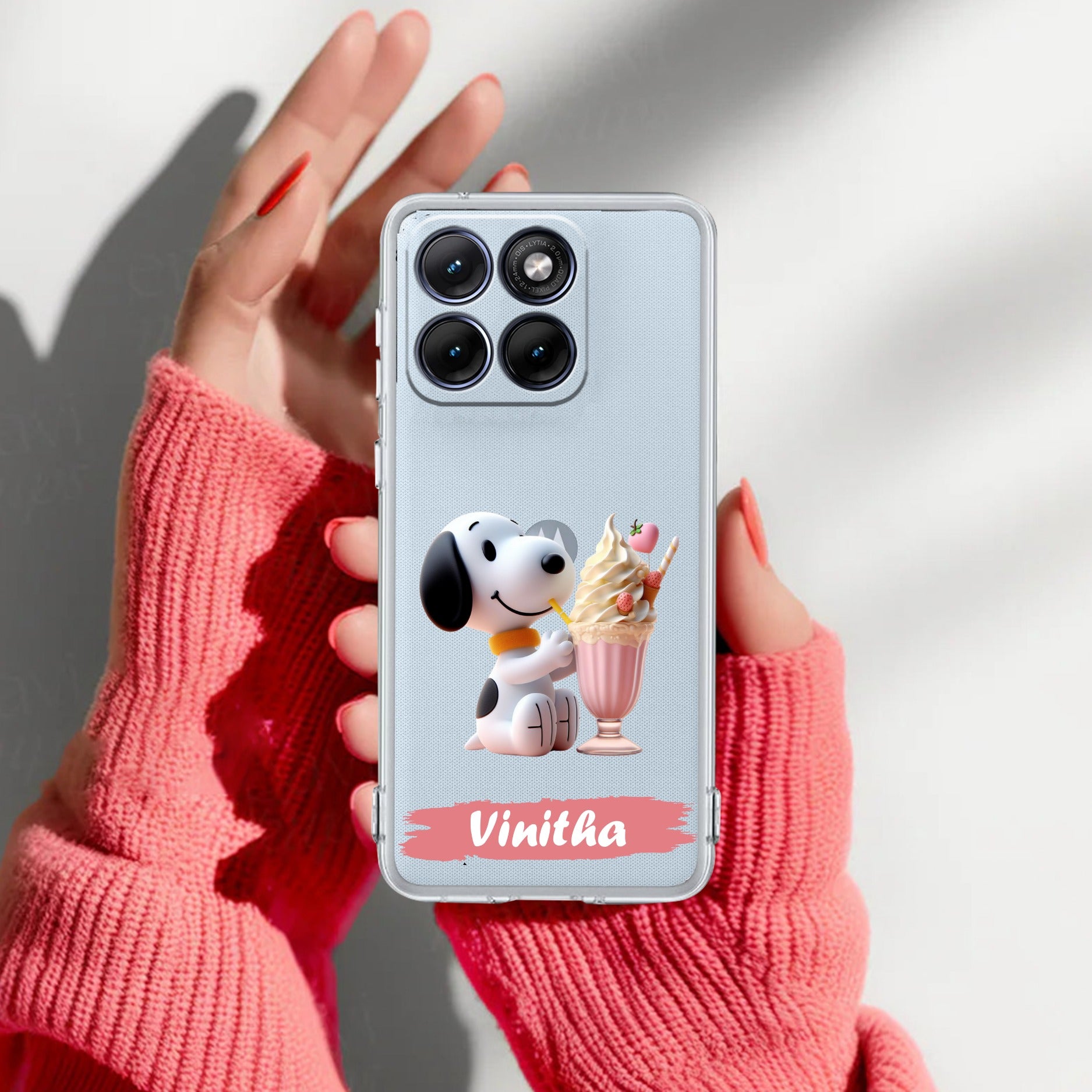 Snoopy Customize Transparent Silicon Case For Motorola