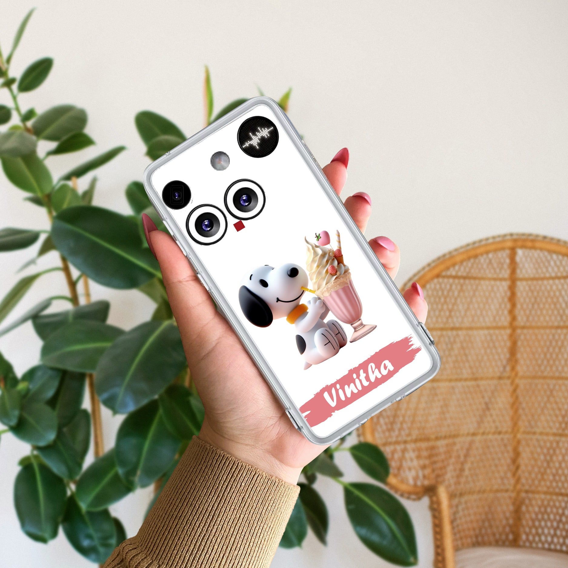 Snoopy Customize Transparent Silicon Case For Nothing Phone 3