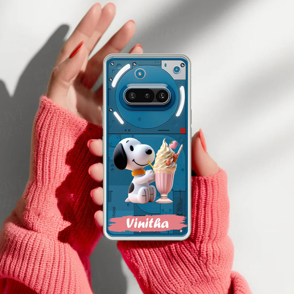 Snoopy Customize Anti Yellow Case For Nothing Phone 3A 5G