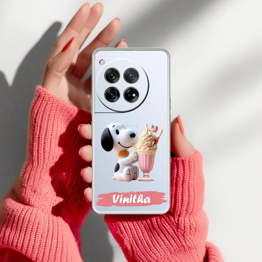 Snoopy Customize Anti Yellow Case For OnePlus 12 5G