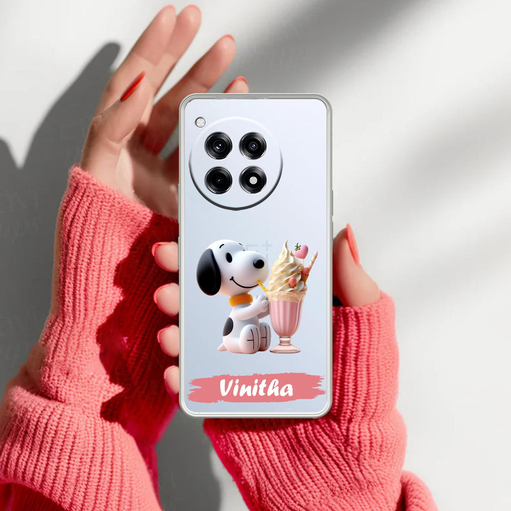 Snoopy Customize Anti Yellow Case For OnePlus 12R 5G