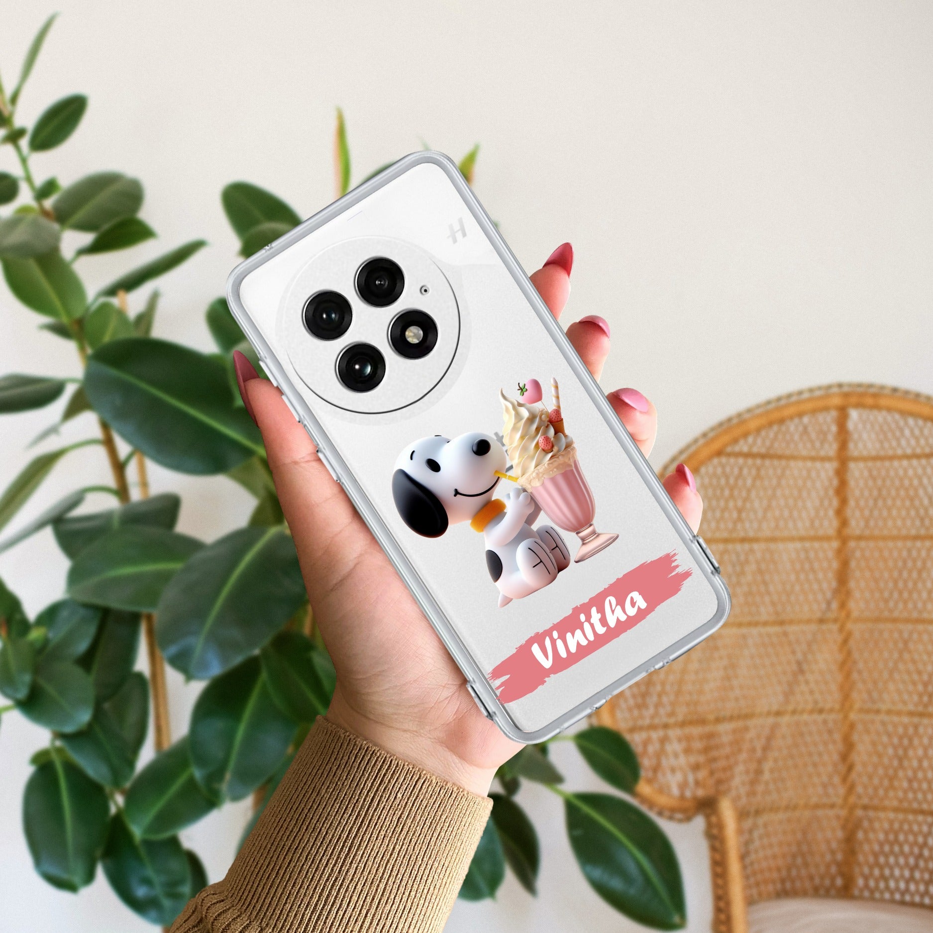 Snoopy Customize Anti Yellow Case For OnePlus 13 5G