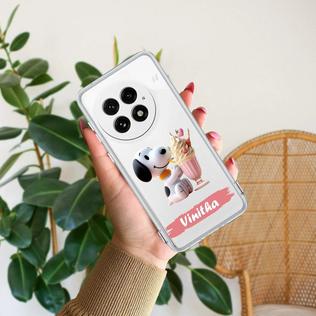 Snoopy Customize Transparent Silicon Case For OnePlus Nord 2 5G