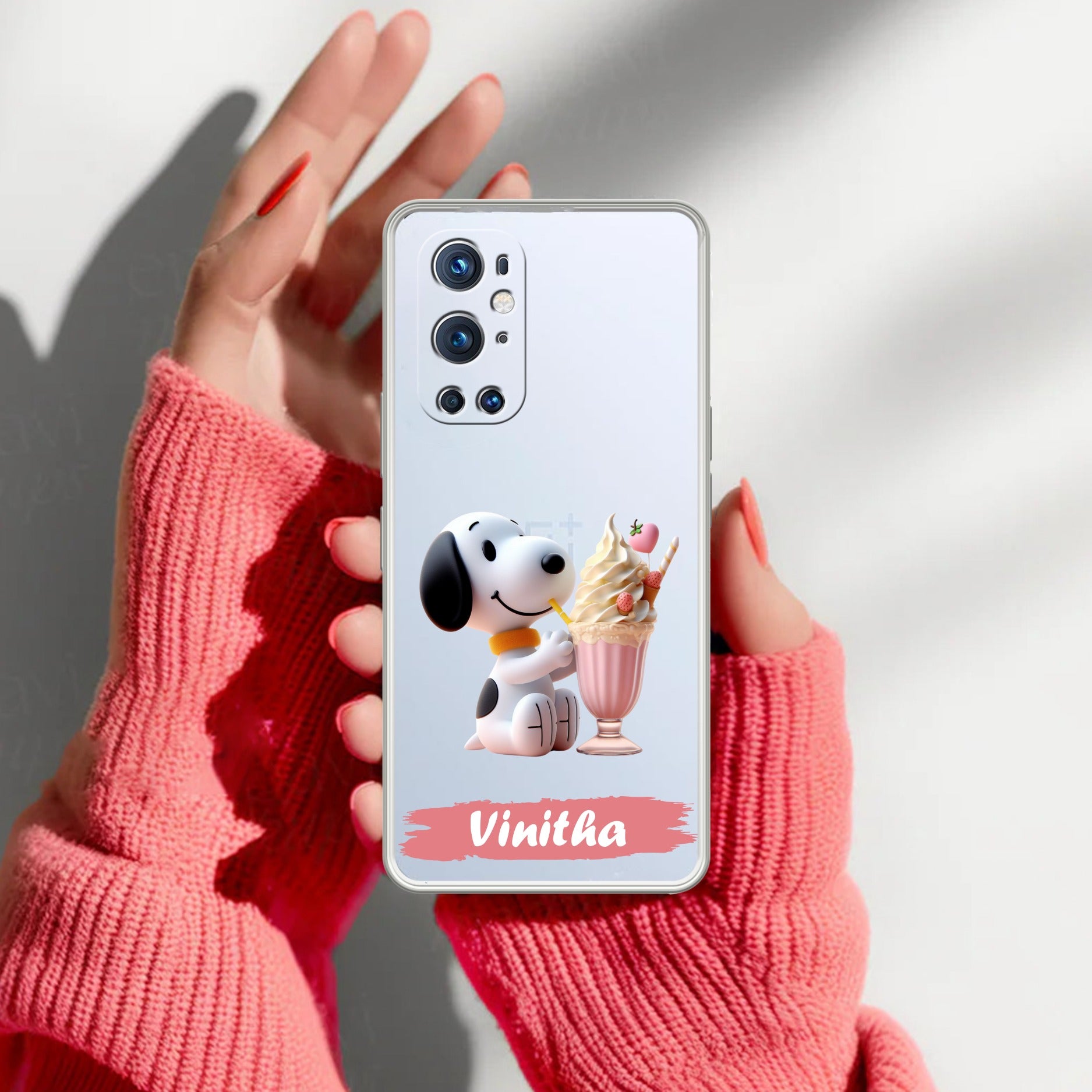 Snoopy Customize Anti Yellow Case For OnePlus 9 Pro