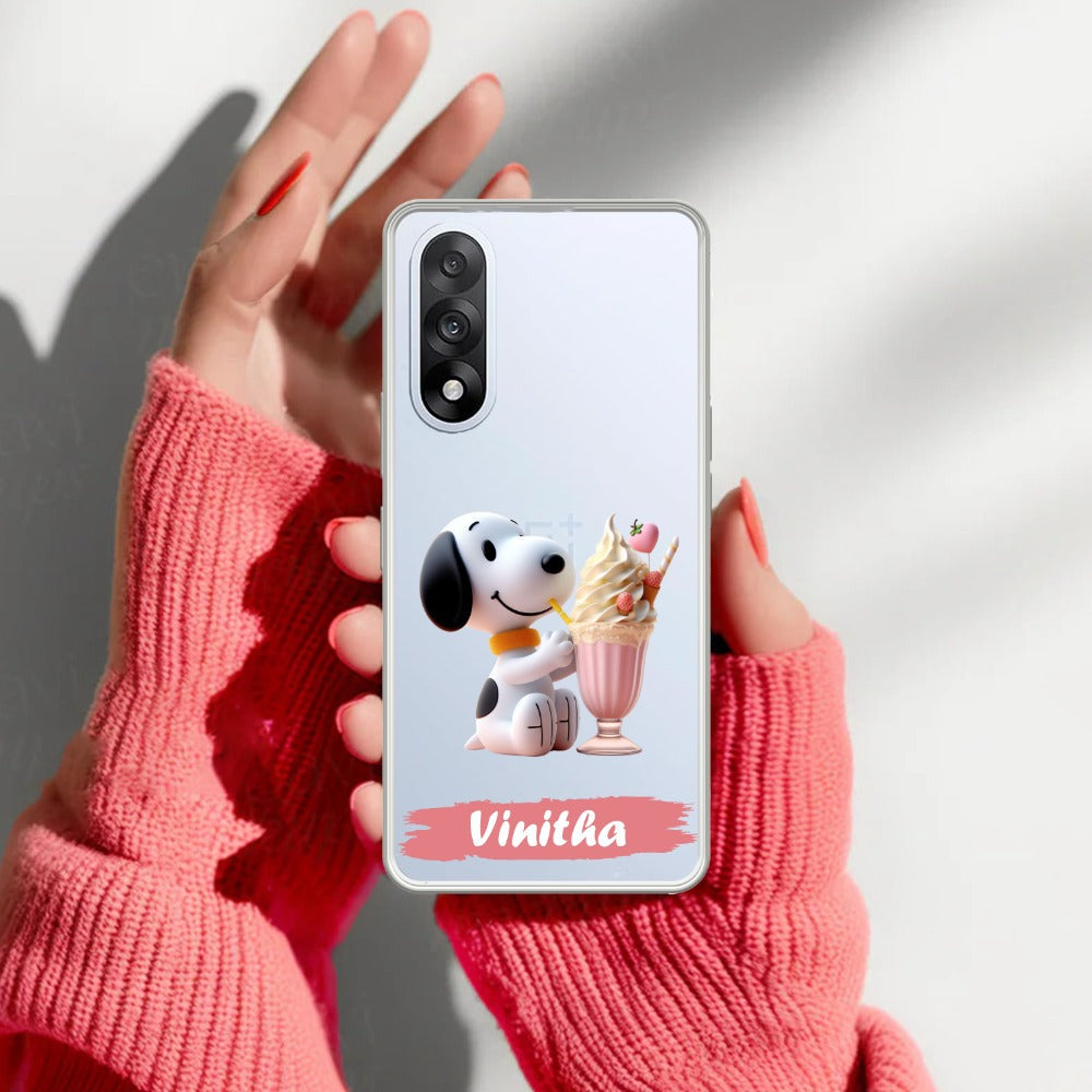 Snoopy Customize Transparent Silicon Case For OnePlus