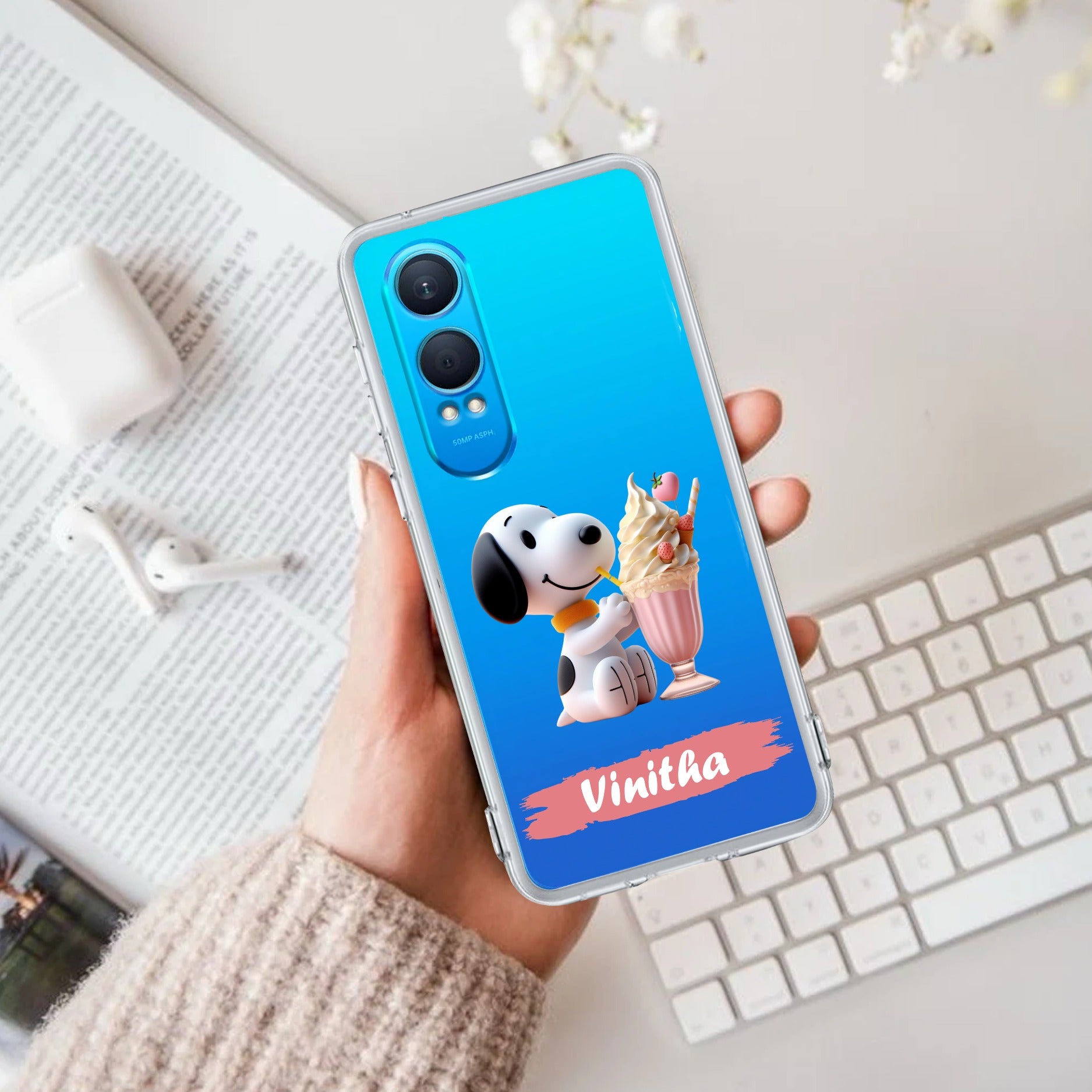 Snoopy Customize Transparent Silicon Case For OnePlus