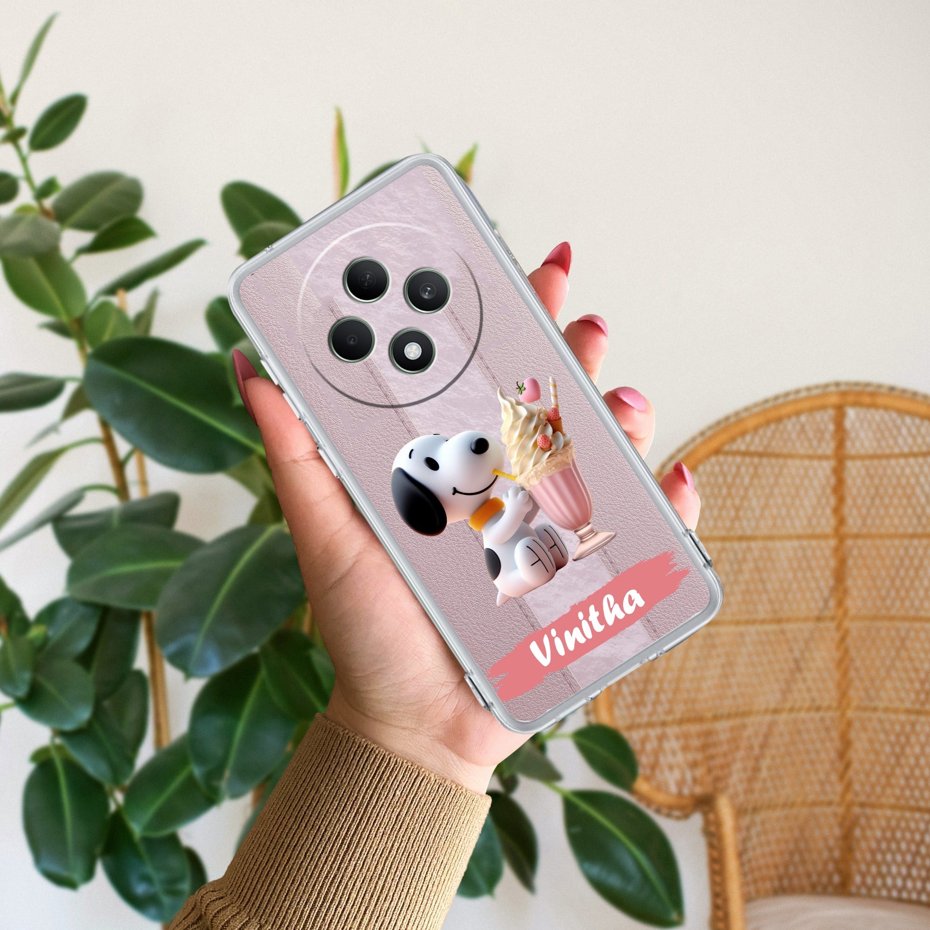 Snoopy Customize Anti Yellow Case For Oppo A18 4G