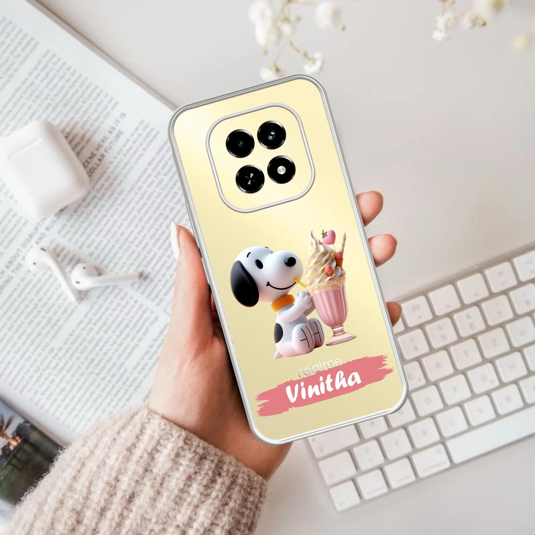 Snoopy Customize Anti Yellow Case For Oppo F29 5G