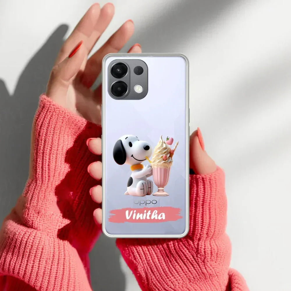 Snoopy Customize Transparent Silicon Case For Oppo Reno 13 Pro 5G
