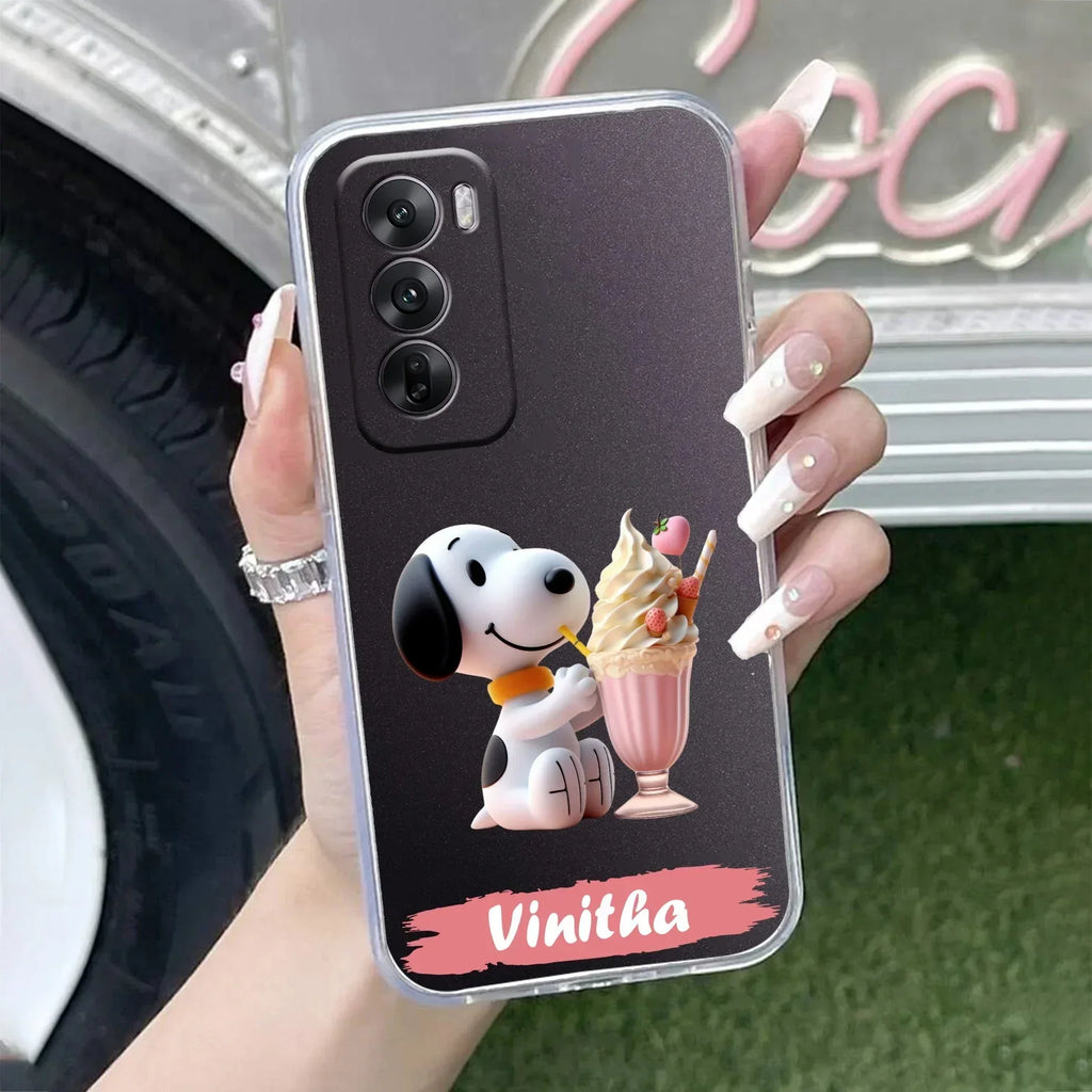 Snoopy Customize Anti Yellow Case For Oppo Reno 12 Pro 5G